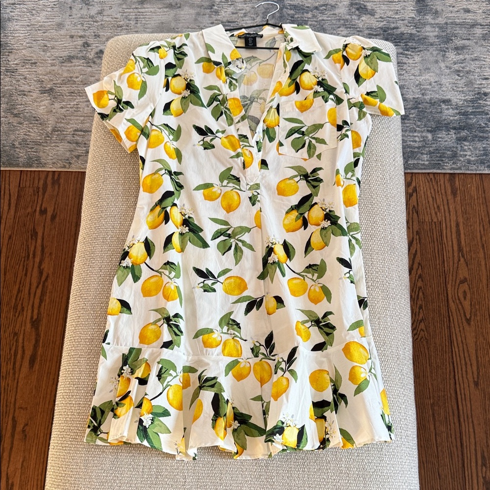 Cynthia Rowley White Dress with Lemon Print